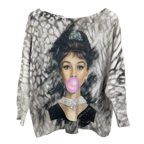 Free For Humanity Sweater Womens One Size Audrey Bubble Oversized Comfy Casual - Picture 1 of 8